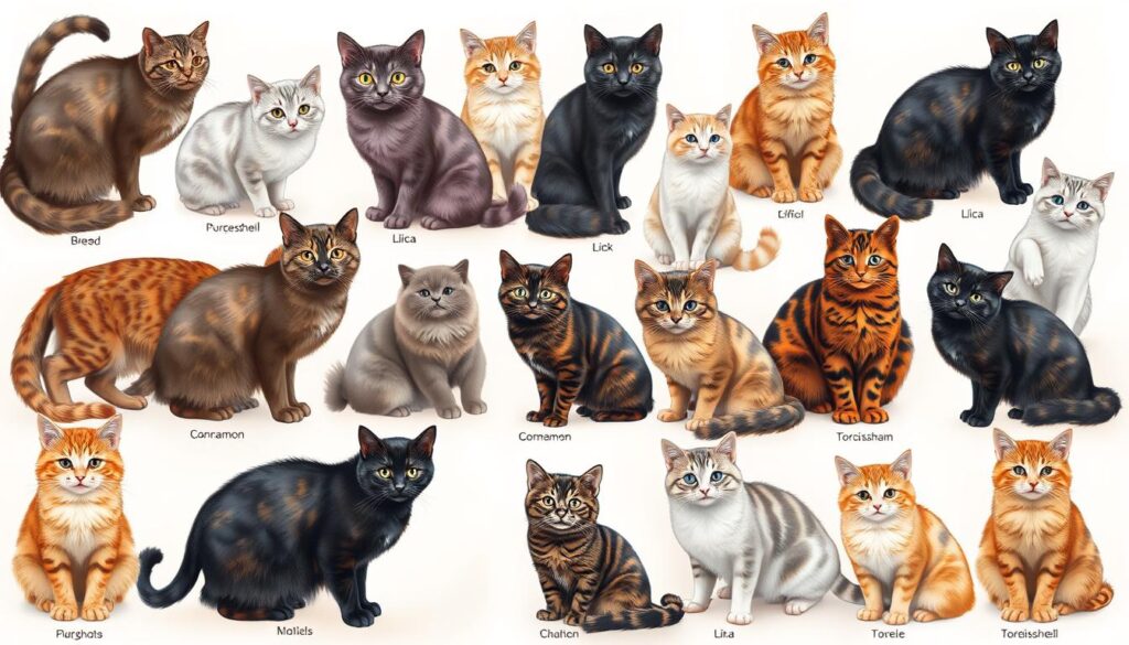 Cat Coat Genetics Illustration Cat Coat Genetics Illustration