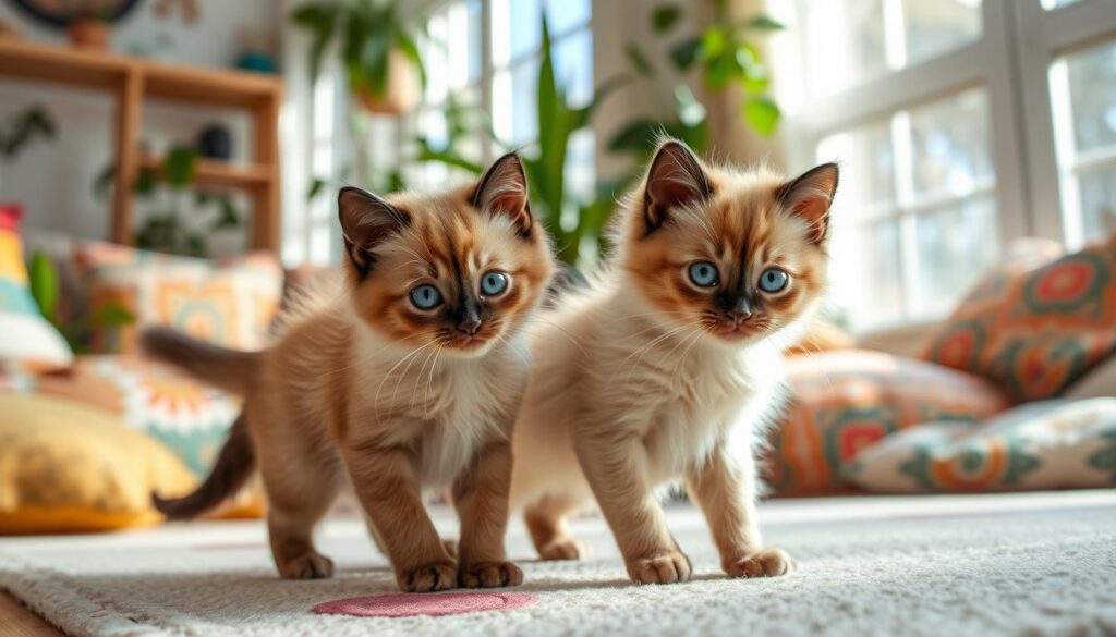 Kittens with Long Ear Tufts in Ideal Living Space Kittens with Long Ear Tufts in Ideal Living Space